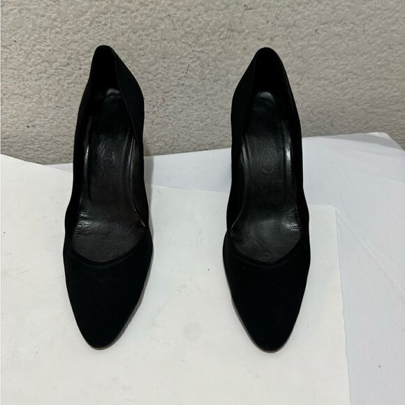 Salvatore Ferragamo Black Wedge Heels 8A - Picture 1 of 15